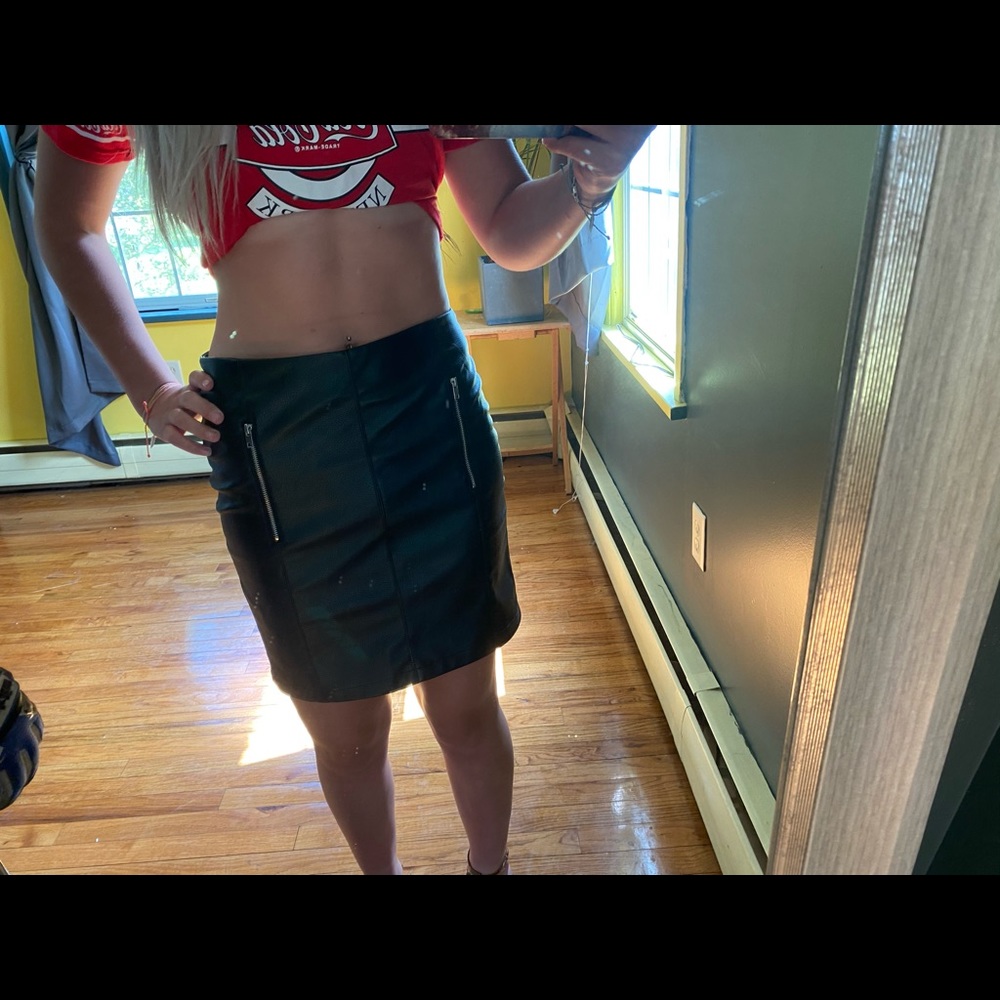 Kylie and Kendall leather skirt